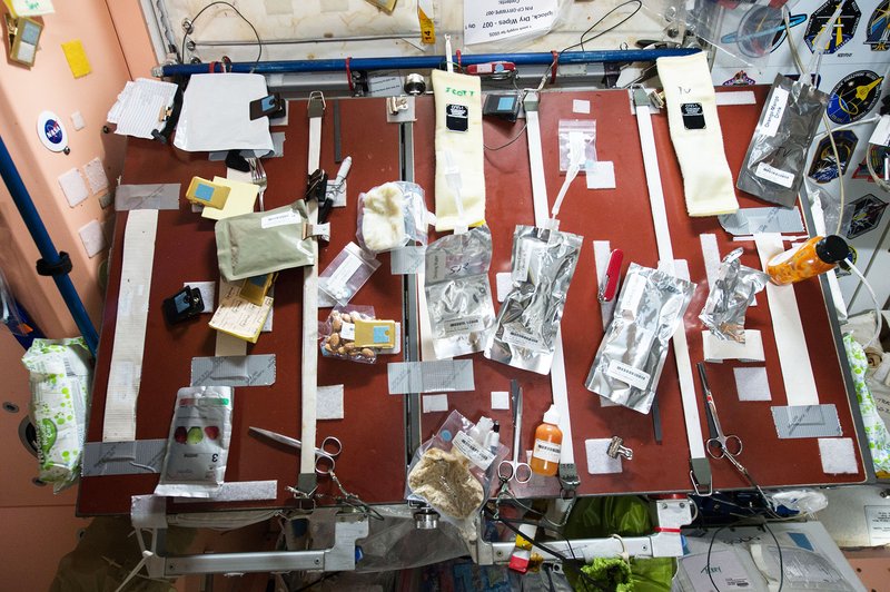Food table on International Space Station