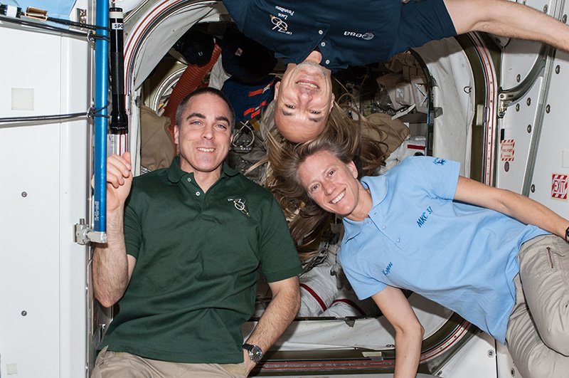 Astronauts aboard the International Space Station.