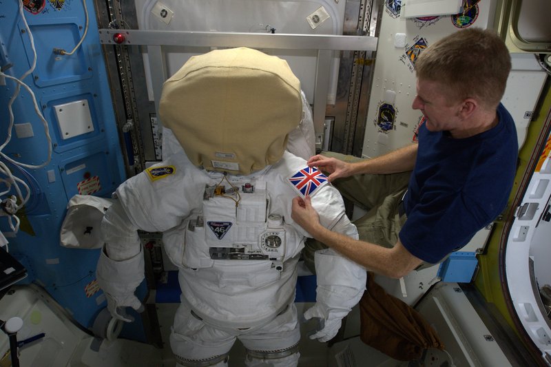 Tim Peake assembles his EVA suit